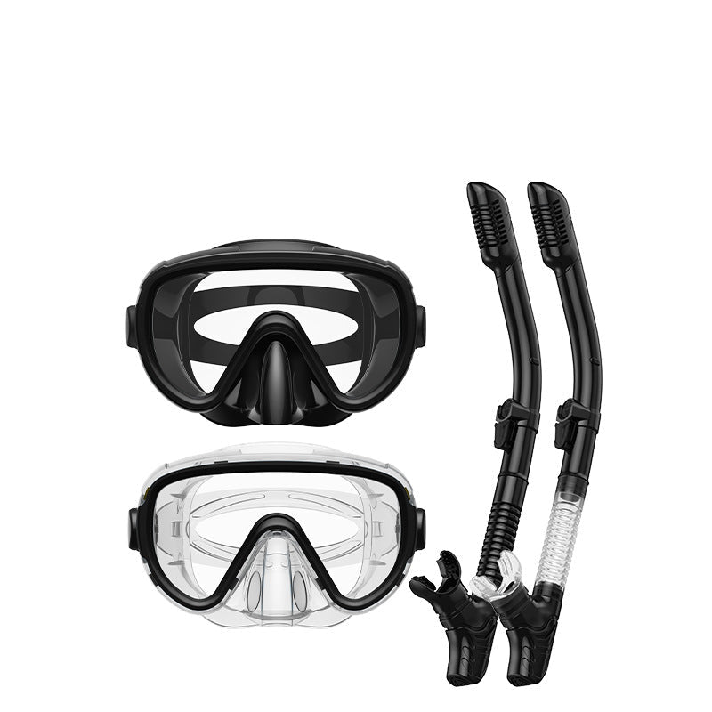 Masque de plongée avec tube respiratoire flexible et vision claire 9