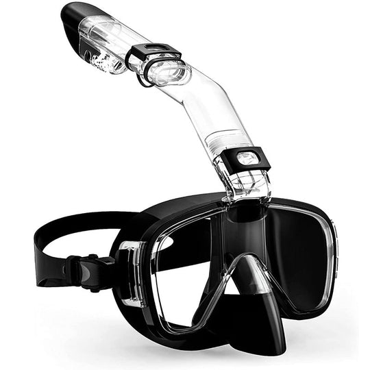 Masque de plongée pour femme avec tuba flexible et large champ de vision 1