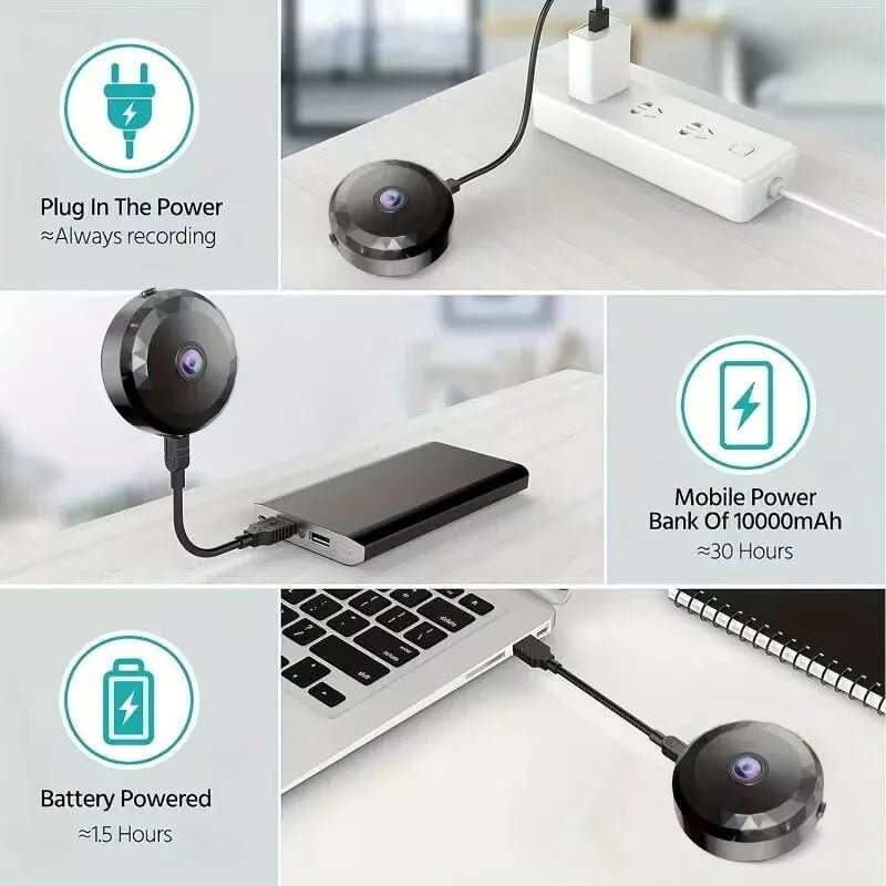 Mini Caméra de Surveillance WiFi 1080P HD Magnétique avec Vision Nocturne et Détection de Mouvement 2