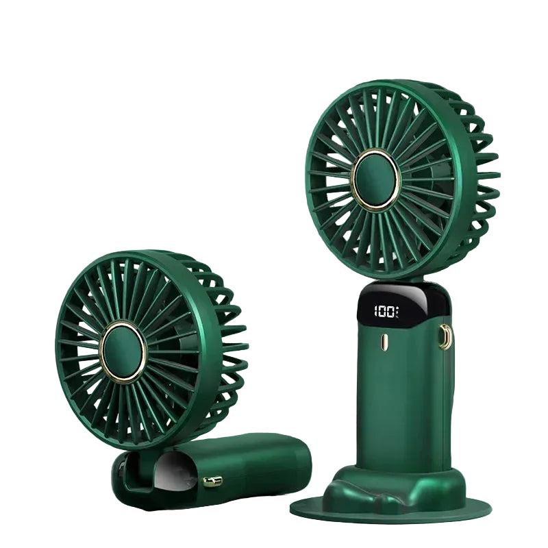 Mini Ventilateur Portable Pliable 5 Vitesses Avec Support Téléphone et Écran LED 7