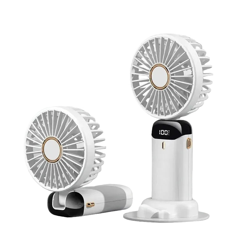 Mini Ventilateur Portable Pliable 5 Vitesses Avec Support Téléphone et Écran LED 8