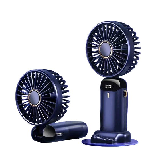 Mini Ventilateur Portable Pliable 5 Vitesses Avec Support Téléphone et Écran LED 9