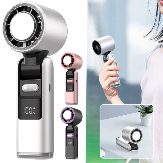 Mini Ventilateur Portable Pliable avec Affichage Numérique et 100 Niveaux de Vent 0
