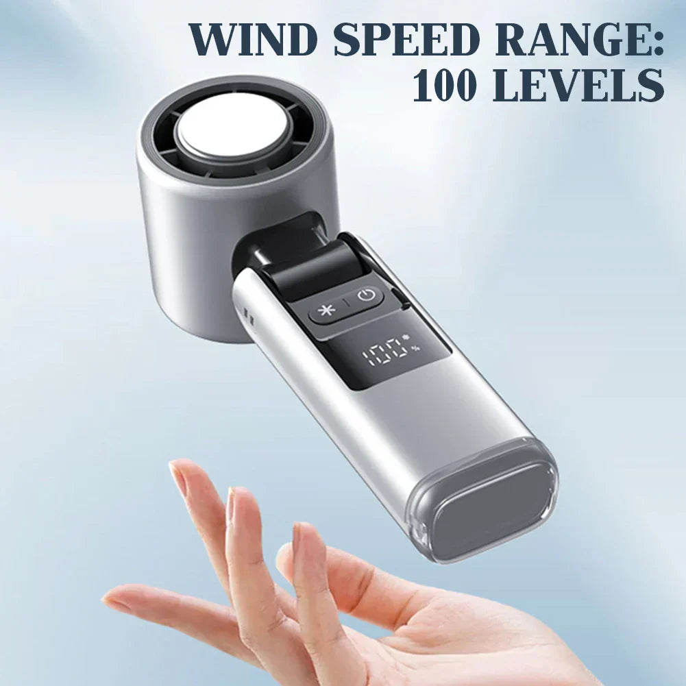 Mini Ventilateur Portable Pliable avec Affichage Numérique et 100 Niveaux de Vent 1
