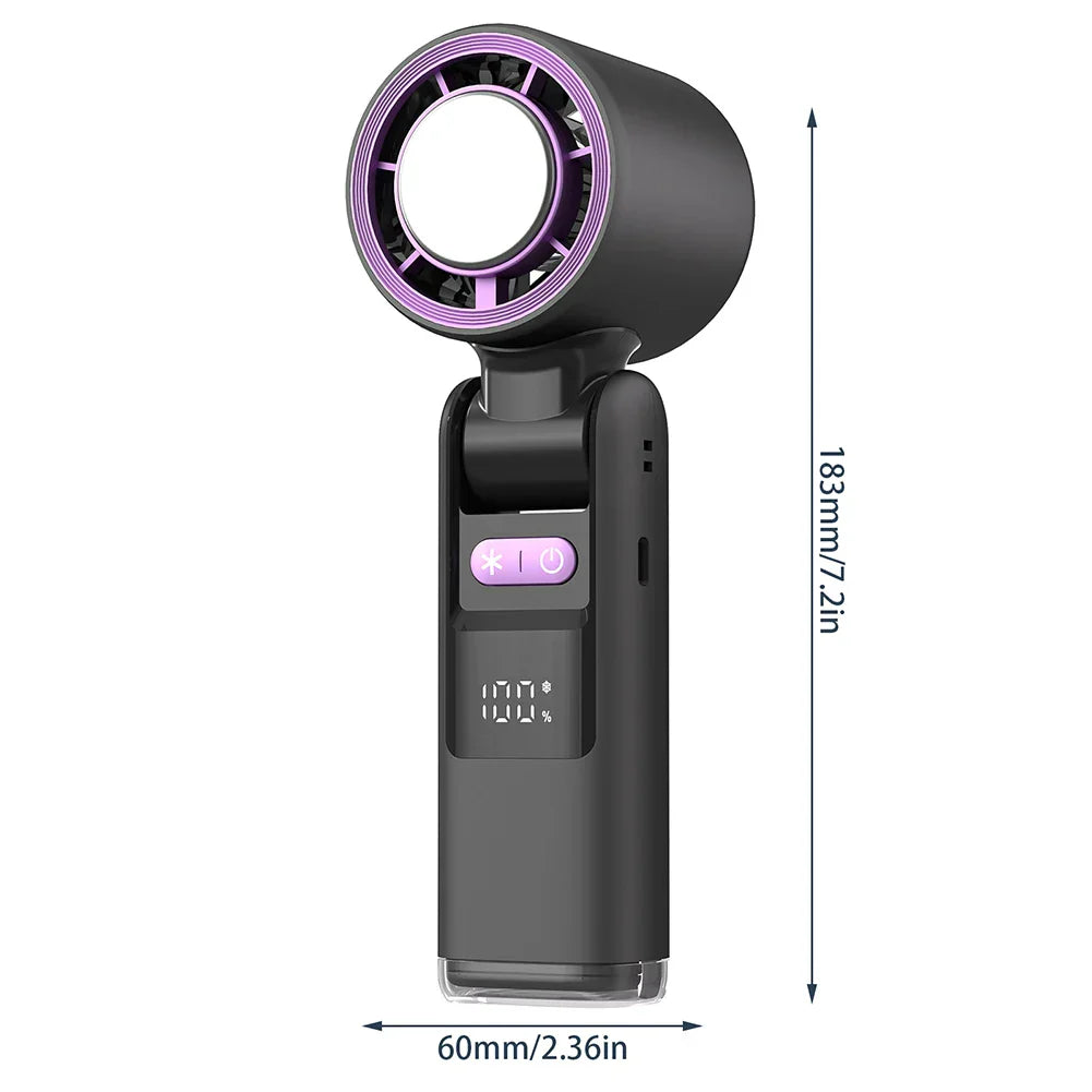 Mini Ventilateur Portable Pliable avec Affichage Numérique et 100 Niveaux de Vent 4