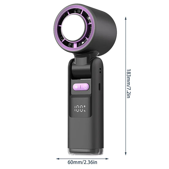 Mini Ventilateur Portable Pliable avec Affichage Numérique et 100 Niveaux de Vent 4