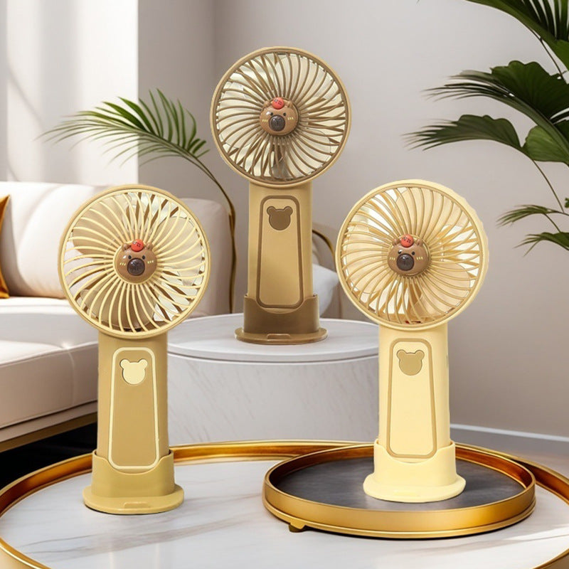 Mini Ventilateur Portable Rechargeable Design Ours pour Femme 1