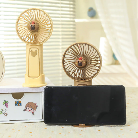 Mini Ventilateur Portable Rechargeable Design Ours pour Femme 2