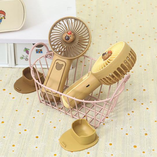 Mini Ventilateur Portable Rechargeable Design Ours pour Femme 3