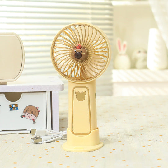 Mini Ventilateur Portable Rechargeable Design Ours pour Femme 6