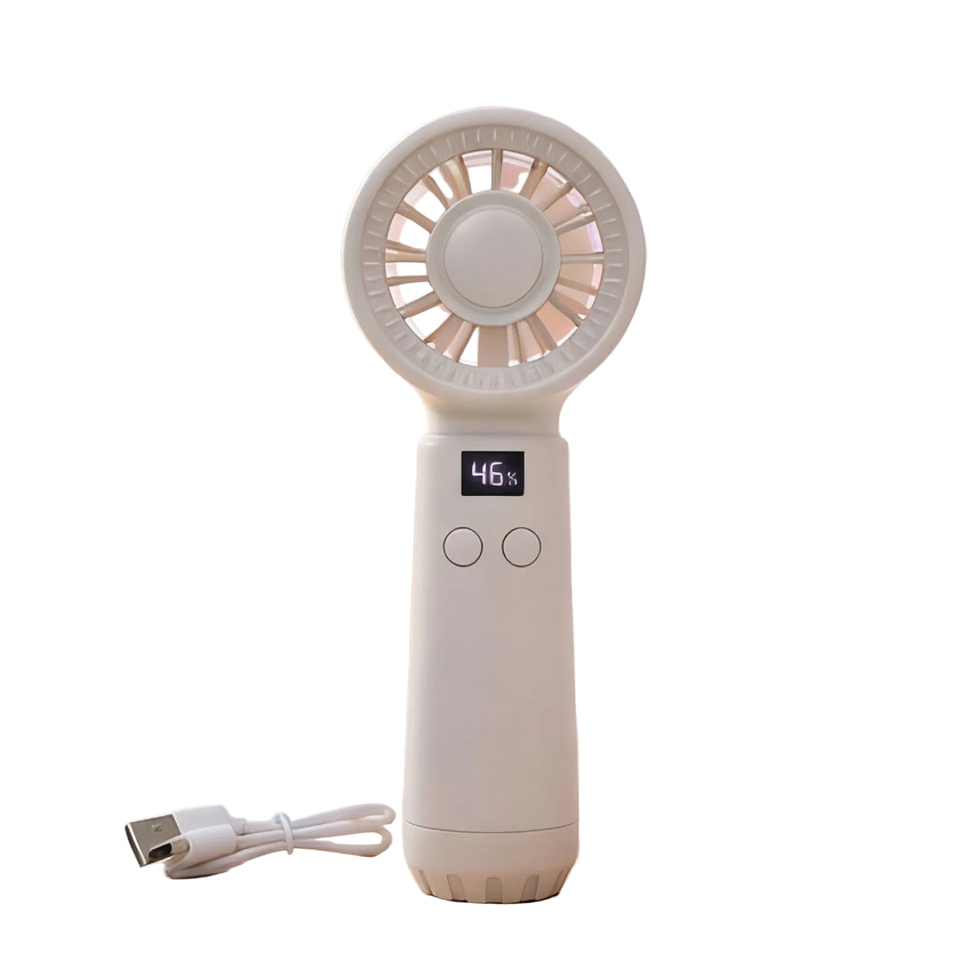 Mini Ventilateur Portable Rechargeable avec Affichage de Température pour Femme 0