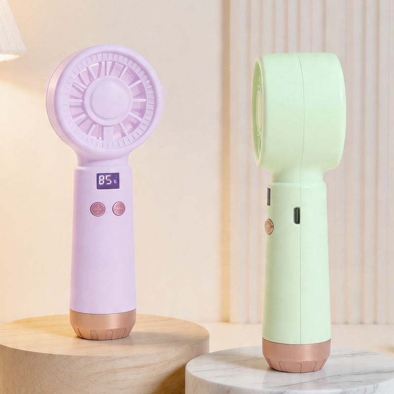 Mini Ventilateur Portable Rechargeable avec Affichage de Température pour Femme 2