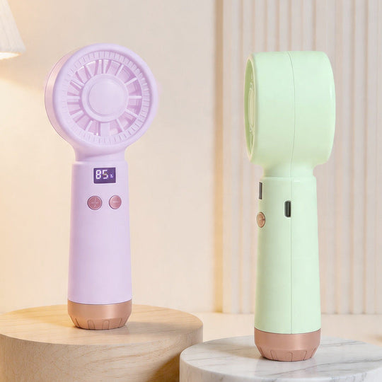Mini Ventilateur Portable Rechargeable avec Affichage de Température pour Femme 2