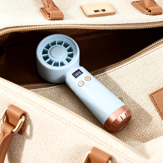 Mini Ventilateur Portable Rechargeable avec Affichage de Température pour Femme 4