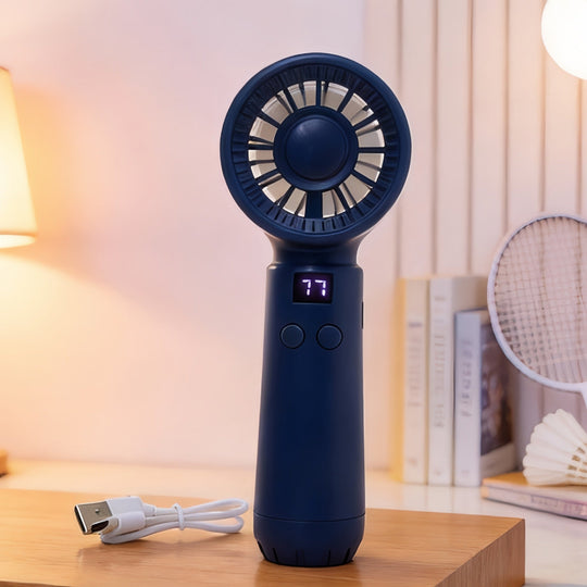 Mini Ventilateur Portable Rechargeable avec Affichage de Température pour Femme 5