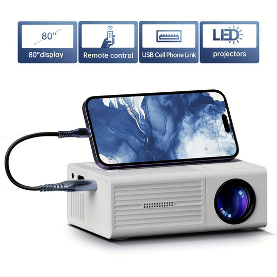 Mini Vidéoprojecteur Portable 3000 Lumens Compact pour Cinéma et Présentations 3