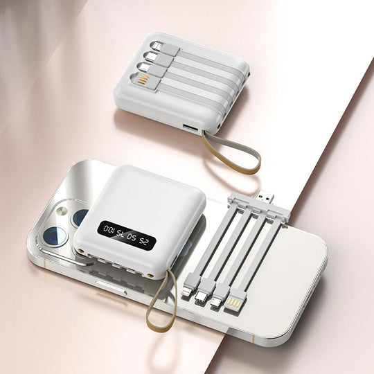 Mini banque d'alimentation portable 20 000 mAh avec câbles intégrés 0