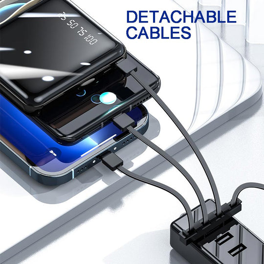 Mini banque d'alimentation portable 20 000 mAh avec câbles intégrés 3