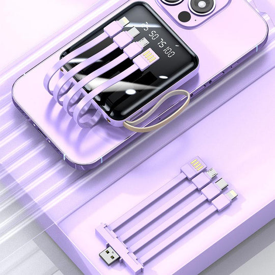 Mini banque d'alimentation portable 20 000 mAh avec câbles intégrés 7