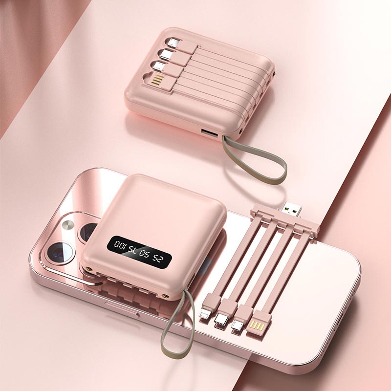 Mini banque d'alimentation portable 20 000 mAh avec câbles intégrés 9