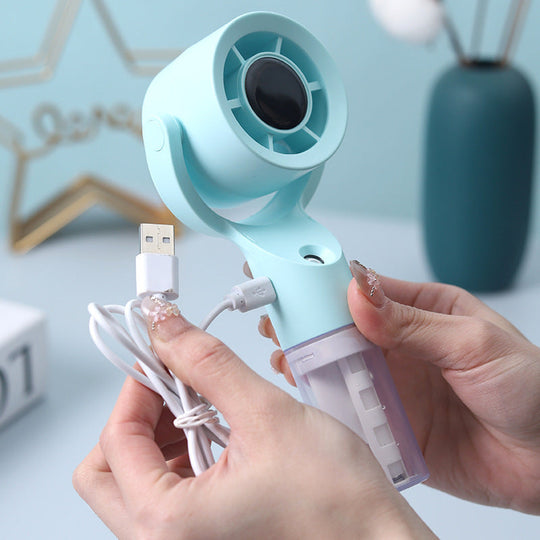 Mini ventilateur portable multifonction avec pulvérisateur rafraîchissant 4
