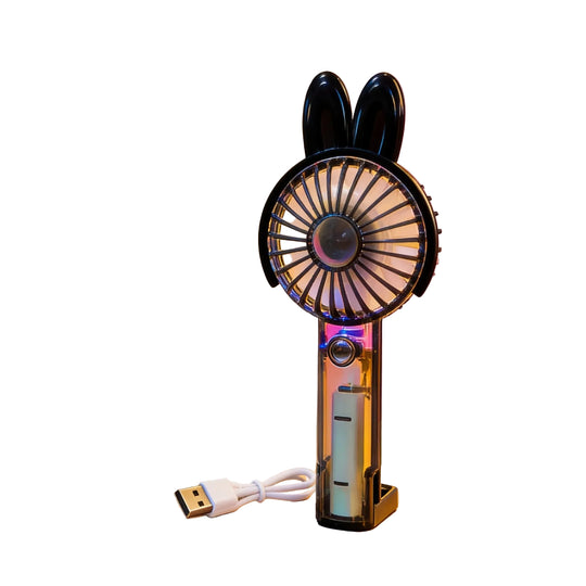 Mini ventilateur portable rechargeable USB unisexe avec support pliable et embouts amovibles 0