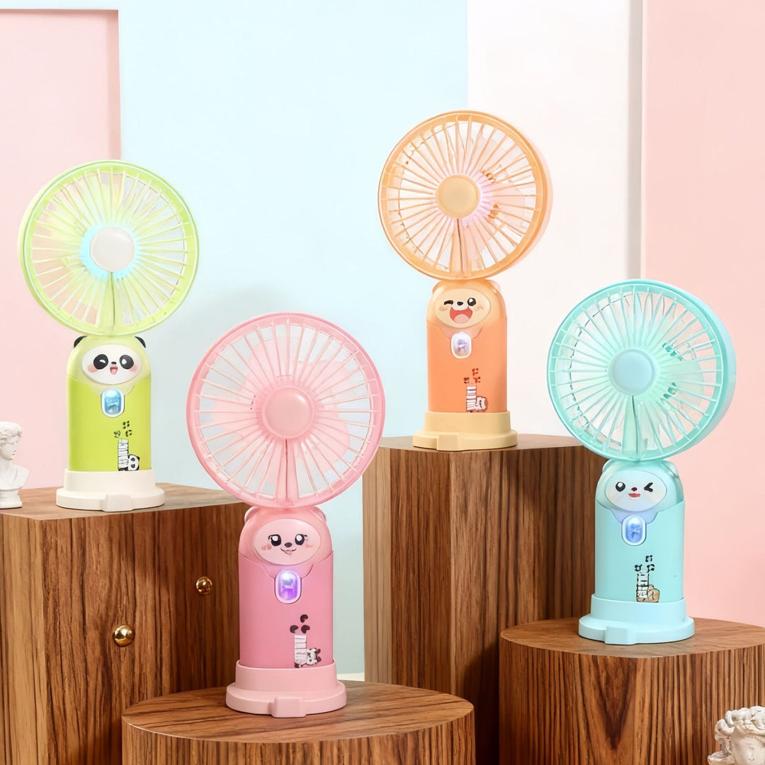 Mini ventilateur portable rechargeable USB unisexe avec support pliable et embouts amovibles 1