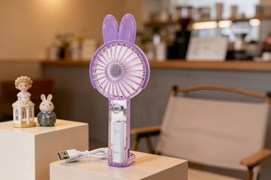 Mini ventilateur portable rechargeable USB unisexe avec support pliable et embouts amovibles 14