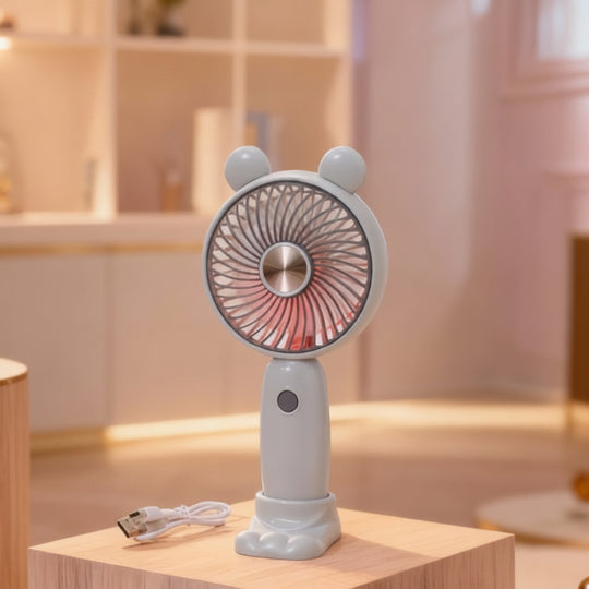 Mini ventilateur portable rechargeable USB unisexe avec support pliable et embouts amovibles 16