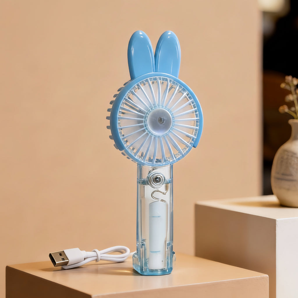 Mini ventilateur portable rechargeable USB unisexe avec support pliable et embouts amovibles 17