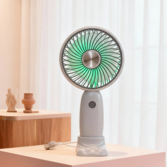 Mini ventilateur portable rechargeable USB unisexe avec support pliable et embouts amovibles 19