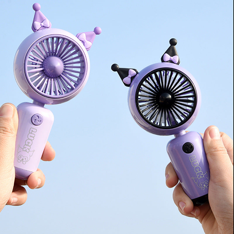 Mini ventilateur portable rechargeable USB unisexe avec support pliable et embouts amovibles 2