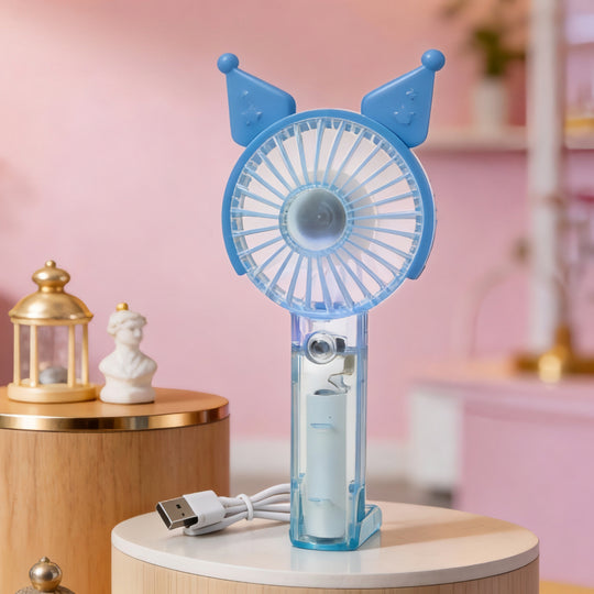 Mini ventilateur portable rechargeable USB unisexe avec support pliable et embouts amovibles 21