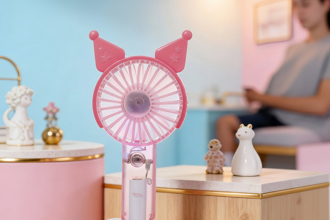 Mini ventilateur portable rechargeable USB unisexe avec support pliable et embouts amovibles 7