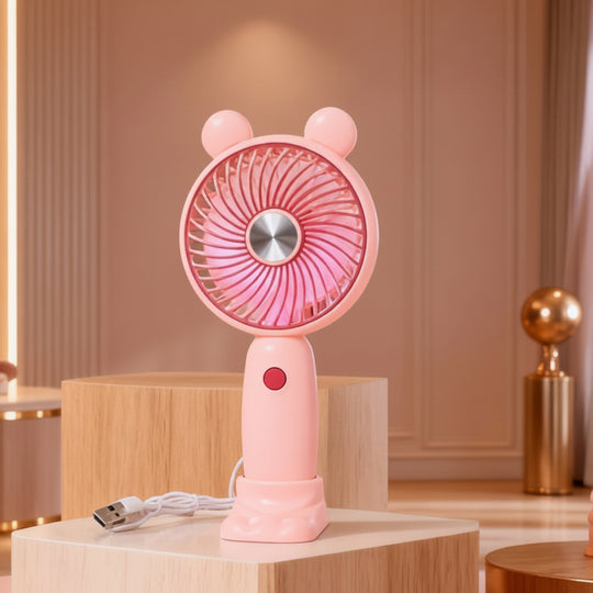 Mini ventilateur portable rechargeable USB unisexe avec support pliable et embouts amovibles 8