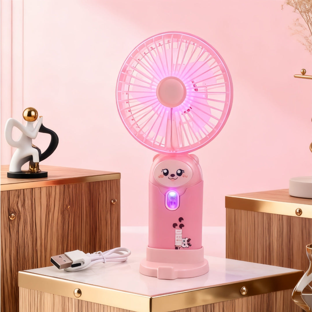 Mini ventilateur portable rechargeable USB unisexe avec support pliable et embouts amovibles 9