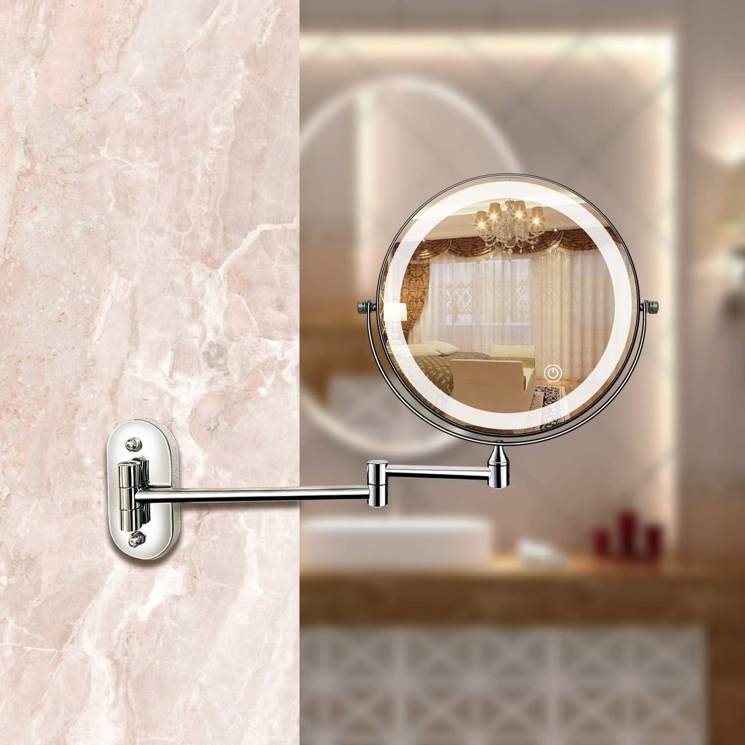 Miroir Coiffeuse Lumineux LED Rechargeable avec Grossissement 5x et 10x pour Maquillage 1
