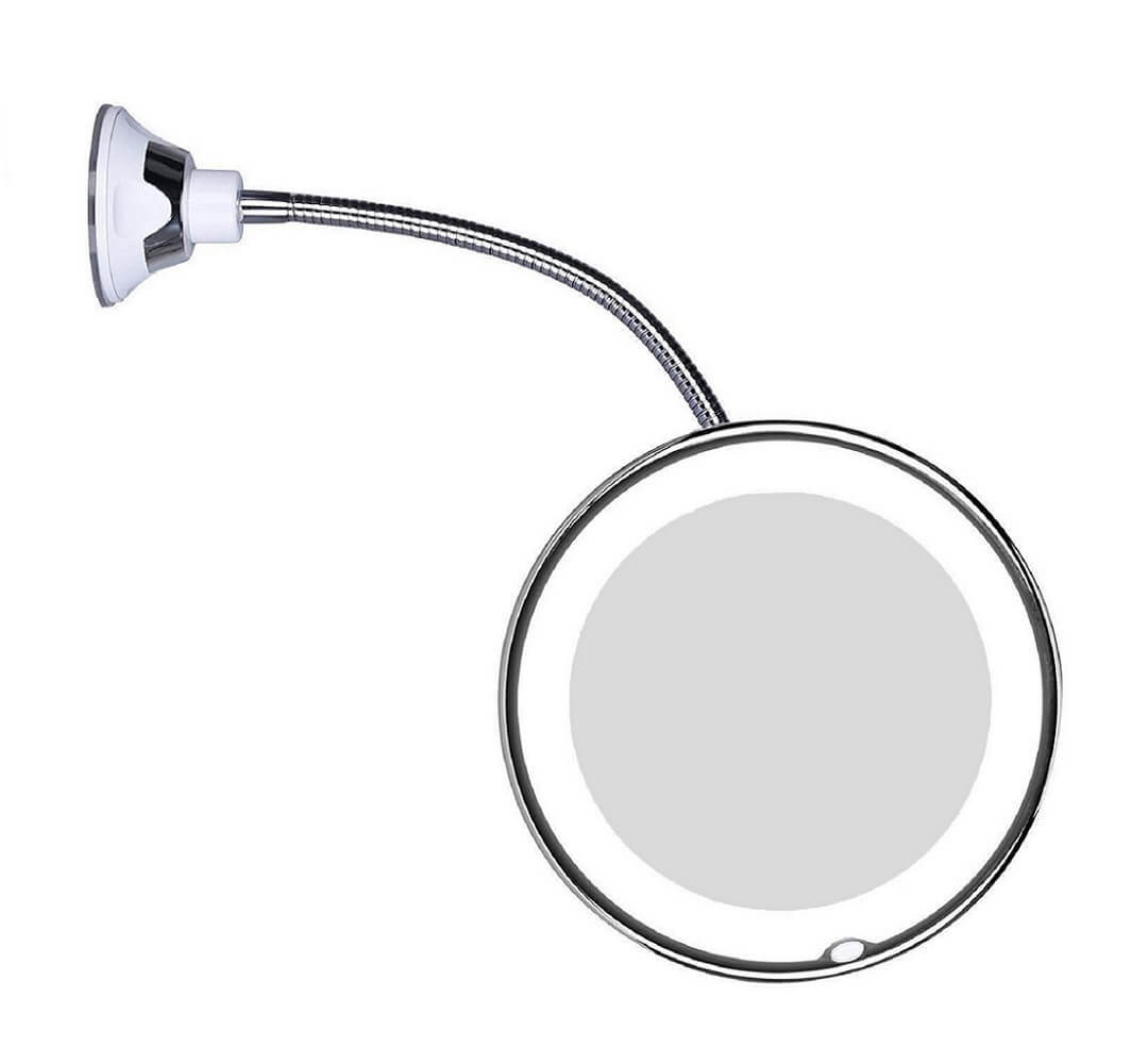 Miroir Maquillage Lumineux LED Col de Cygne Réglable 10x 1