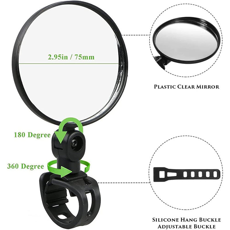 Miroir de Guidon Convexe Réglable pour Cyclistes 2