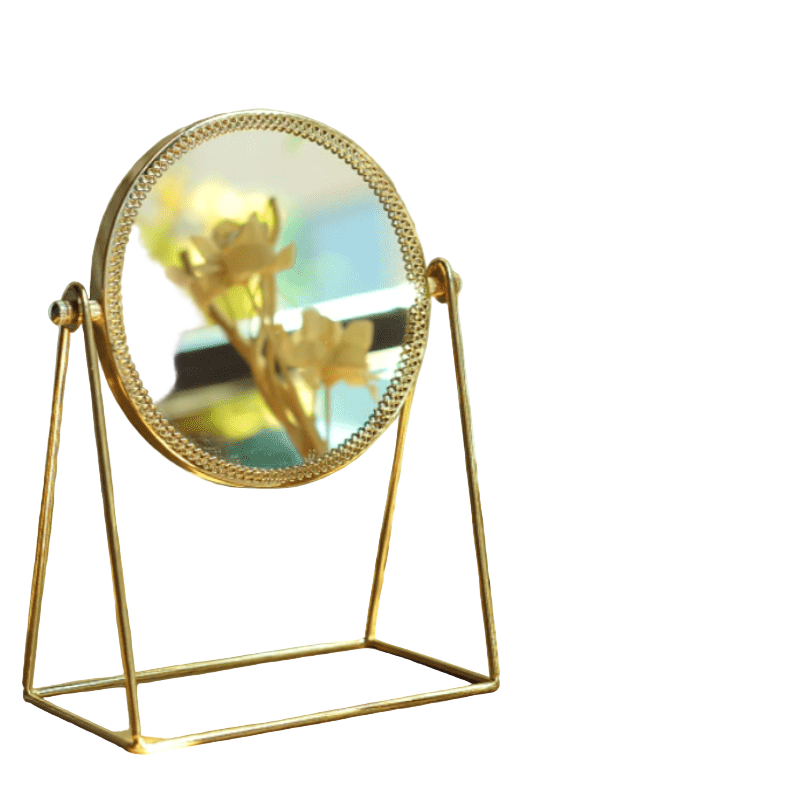 Miroir de Maquillage Doré avec Grossissement 1x/10x 0