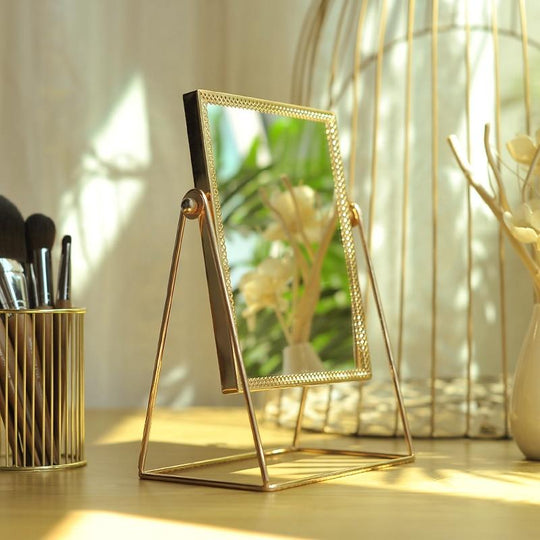 Miroir de Maquillage Doré avec Grossissement 1x/10x 3