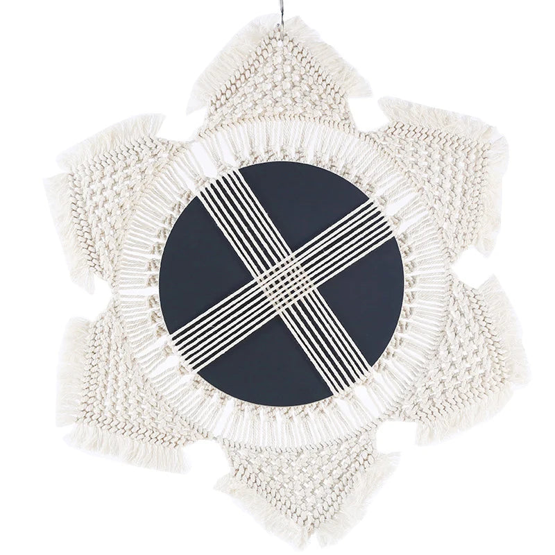 Miroir mural décoratif style macramé pour intérieur 4