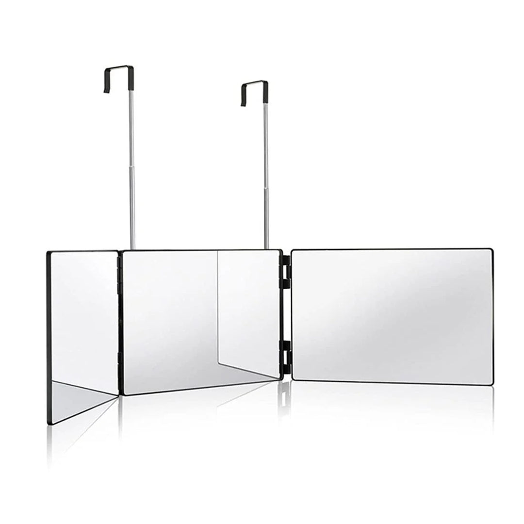 Miroir pliant mural à trois volets avec éclairage LED réglable 0