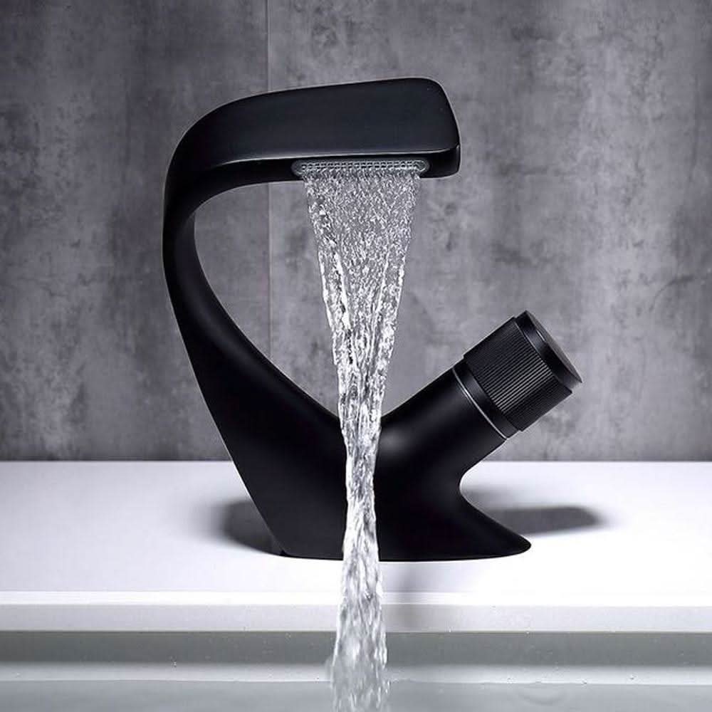 Mitigeur Salle de Bain Moderne à Bec Cascade pour Lavabo 1