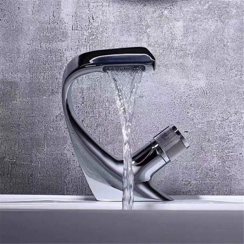 Mitigeur Salle de Bain Moderne à Bec Cascade pour Lavabo 4