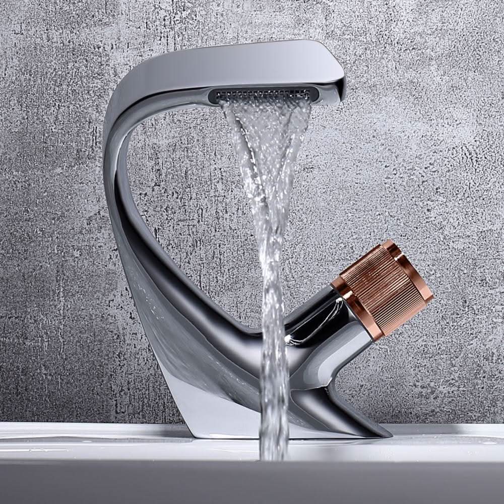 Mitigeur Salle de Bain Moderne à Bec Cascade pour Lavabo 5