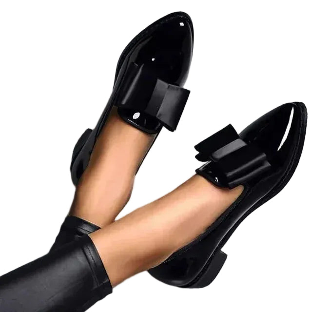 Mocassins Femmes Chic avec Noeud Décoratif et Bout Pointu 0