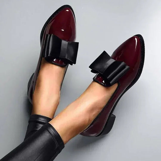 Mocassins Femmes Chic avec Noeud Décoratif et Bout Pointu 1