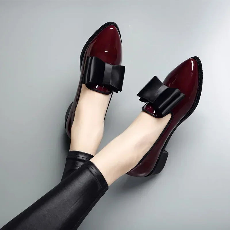 Mocassins Femmes Chic avec Noeud Décoratif et Bout Pointu 3