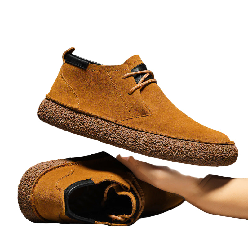 Mocassins Mi-Hauts pour Hommes avec Semelle Texturée et Détail à Lacets 0